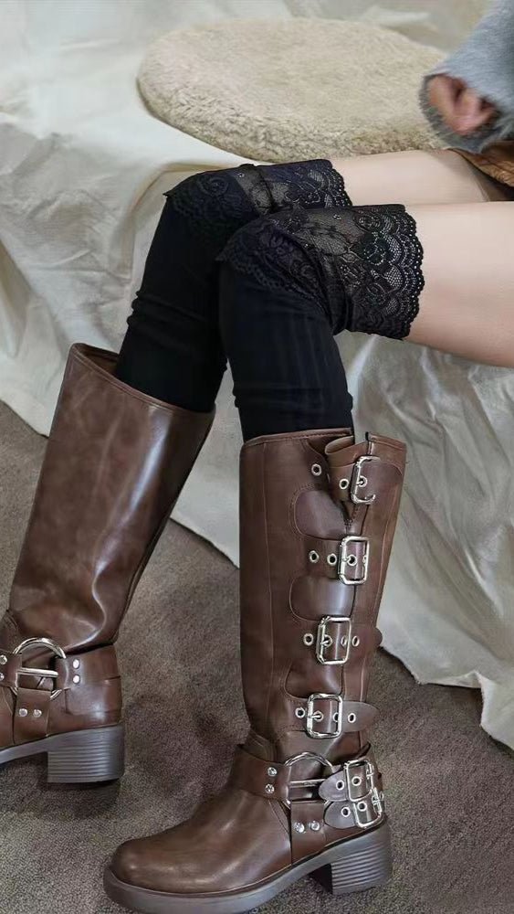 Wide Lace Thigh Socks - CHAMBRE 535