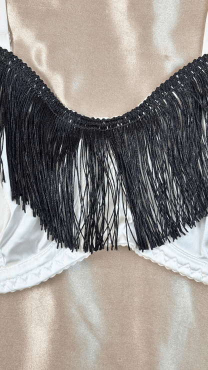 Black on White Tassels Bra - TRÈS FOU OR SOMETHING