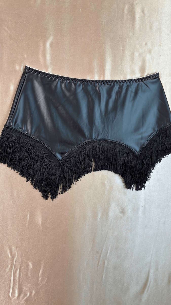 Black Tassels Pleather Skirt - TRÈS FOU OR SOMETHING