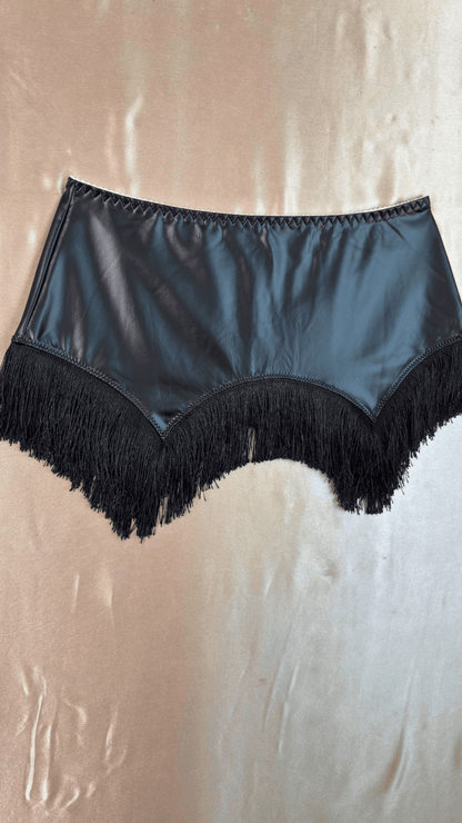 Black Tassels Pleather Skirt - TRÈS FOU OR SOMETHING