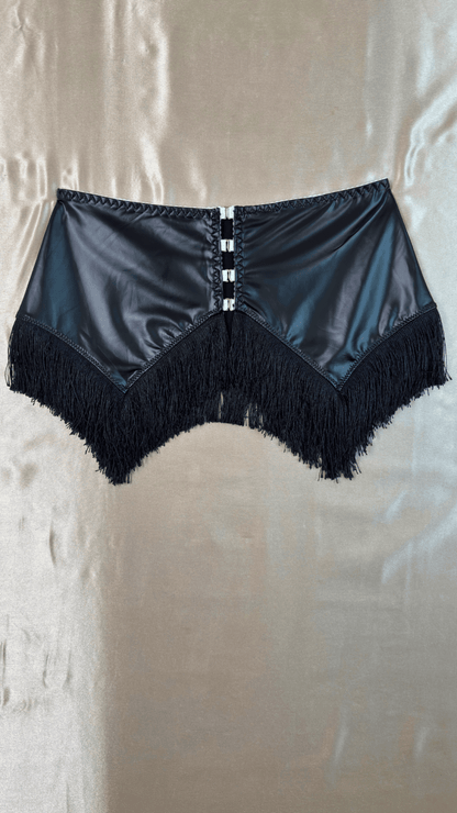 Black Tassels Pleather Skirt - TRÈS FOU OR SOMETHING
