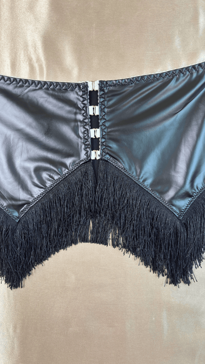 Black Tassels Pleather Skirt - TRÈS FOU OR SOMETHING