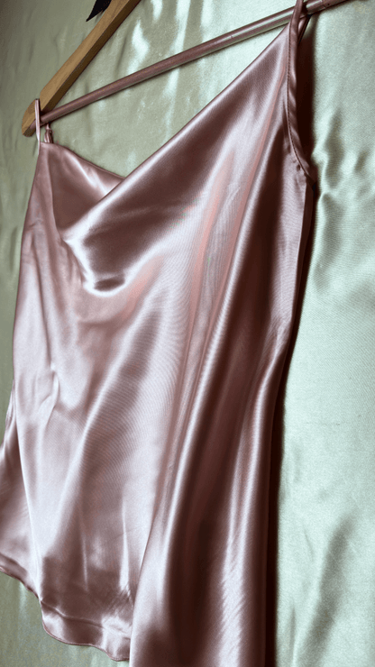 Cowl Neck Satin Pajama Tank - TRÈS FOU OR SOMETHING