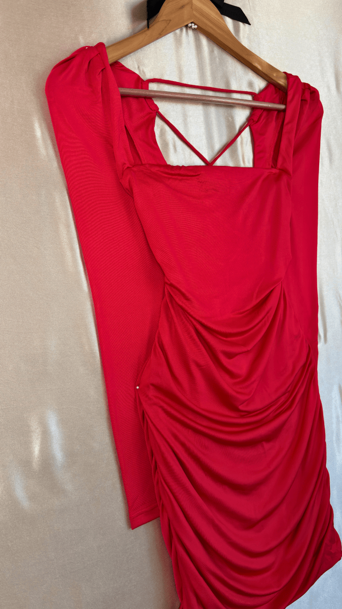 Cross My Heart Rusche My Back Dress - TRÈS FOU OR SOMETHING