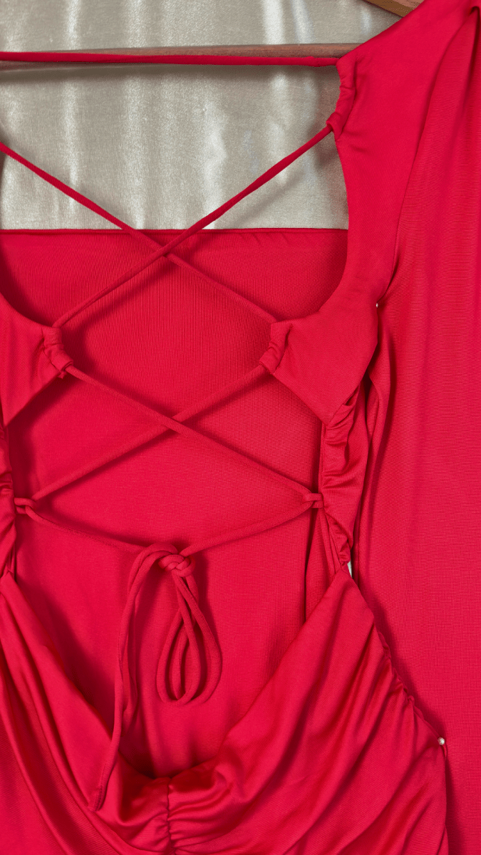 Cross My Heart Rusche My Back Dress - TRÈS FOU OR SOMETHING