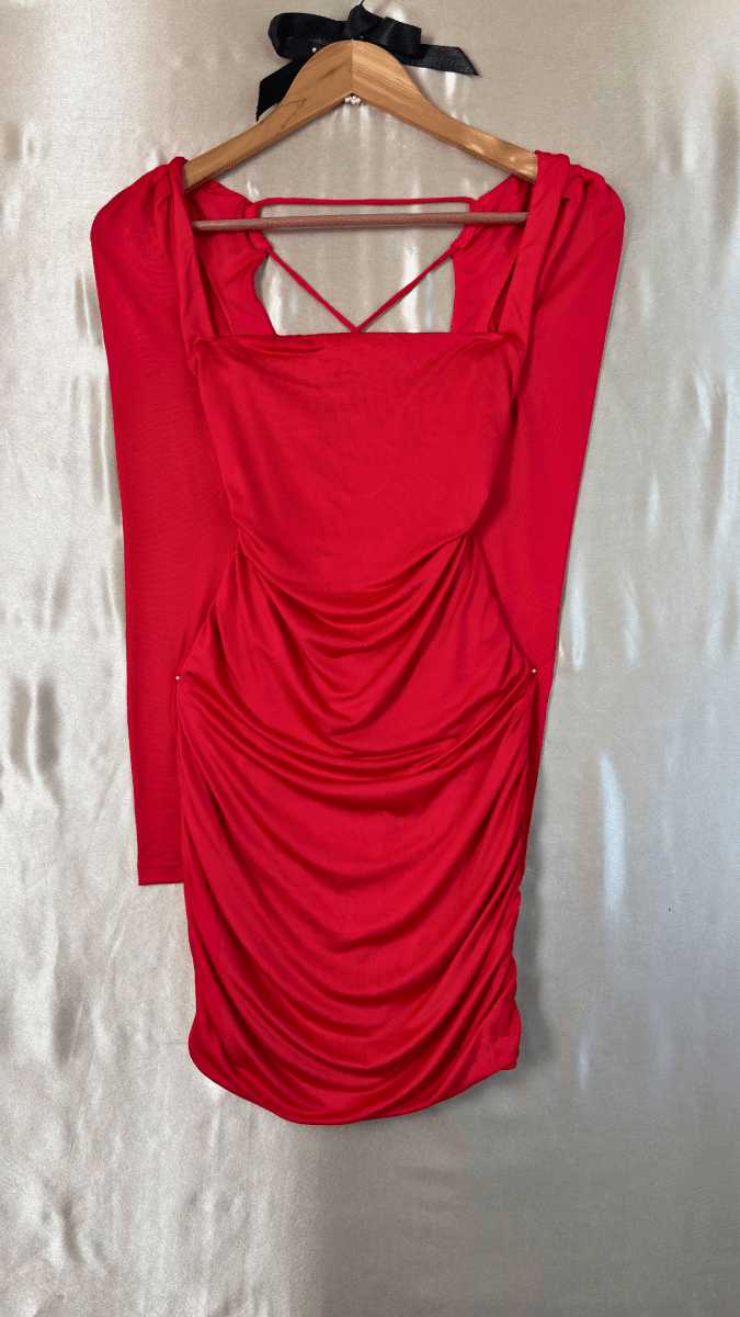 Cross My Heart Rusche My Back Dress - TRÈS FOU OR SOMETHING