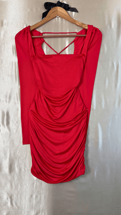 Cross My Heart Rusche My Back Dress - TRÈS FOU OR SOMETHING