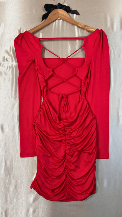 Cross My Heart Rusche My Back Dress - TRÈS FOU OR SOMETHING