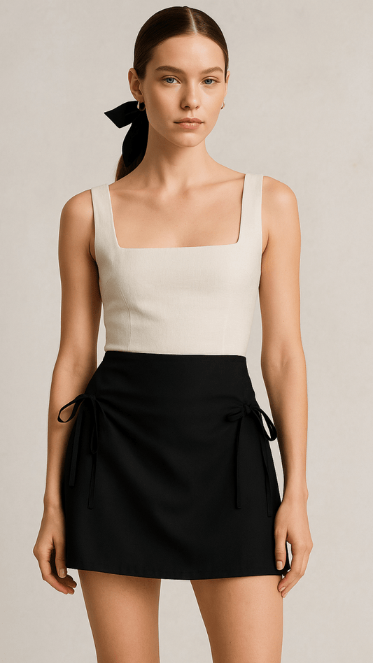 Dainty Bows Black Cotton Skirt - TRÈS FOU OR SOMETHING