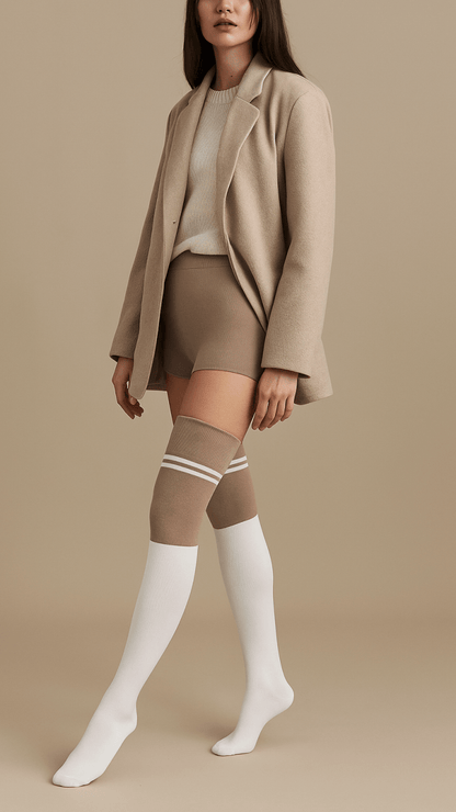 Double Edges Thigh Socks - CHAMBRE 535