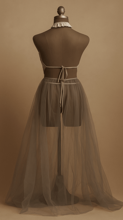 Dragon Pearl Lace Backless Bodysuit Dress - CHAMBRE 535