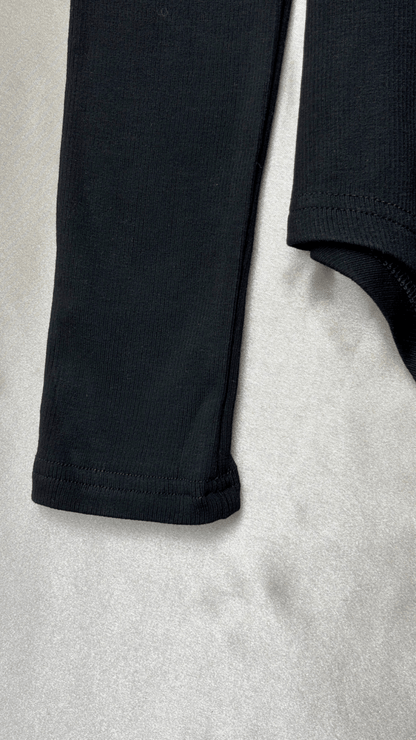 Elevated Knit Turtle Long Sleeve Black Bodysuit Top - TRÈS FOU OR SOMETHING
