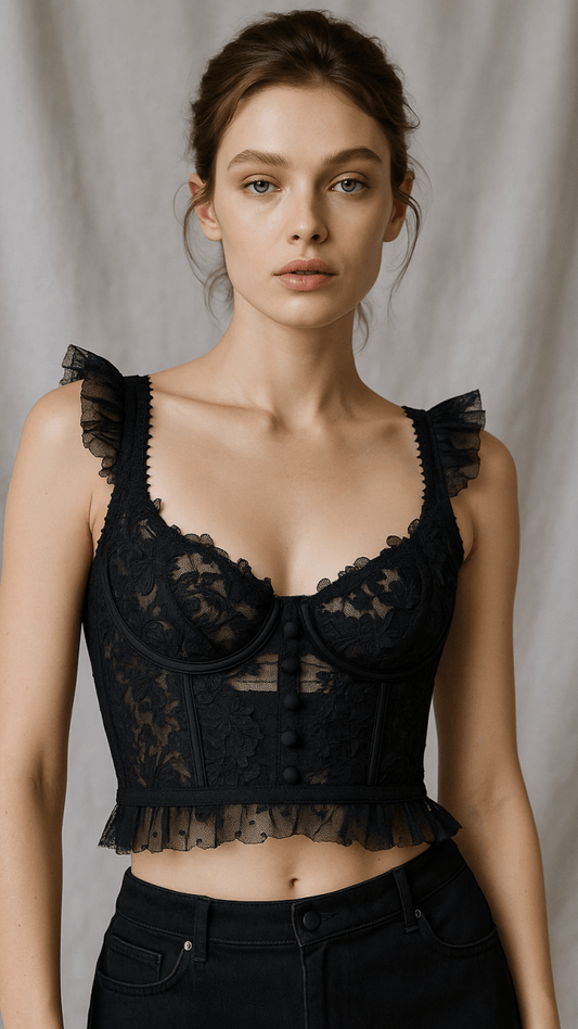 Emilie Black Bustier - TRÈS FOU OR SOMETHING