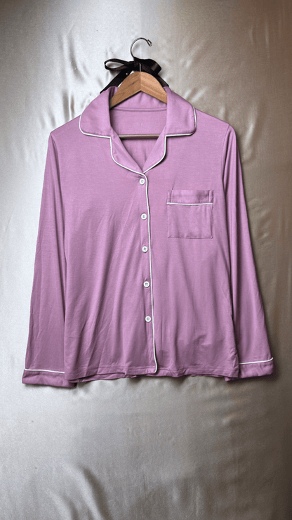 In The Moodal Mauve Pajama Long Sleeve Night Shirt - TRÈS FOU OR SOMETHING