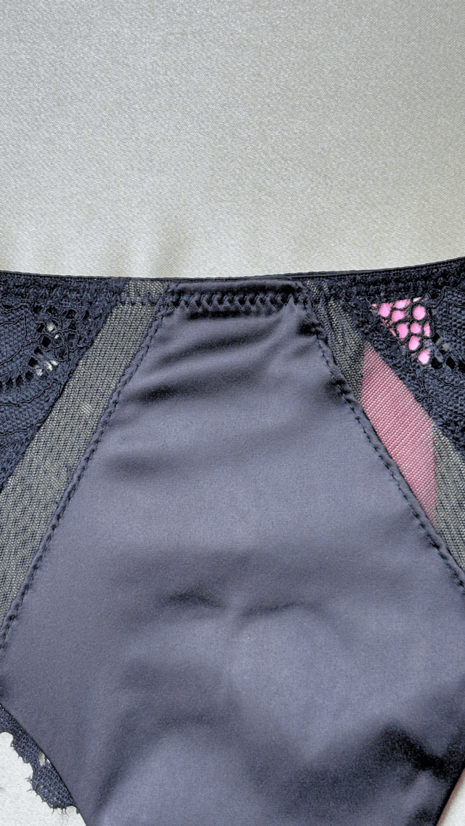 Lyla Black Satin Fancy Panties - TRÈS FOU OR SOMETHING