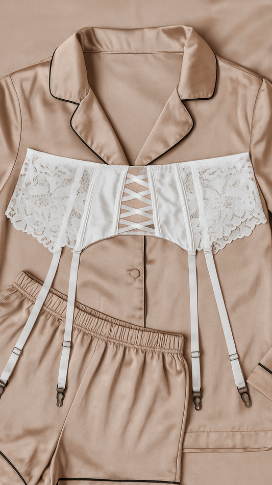 Lyla White Garter - CHAMBRE 535