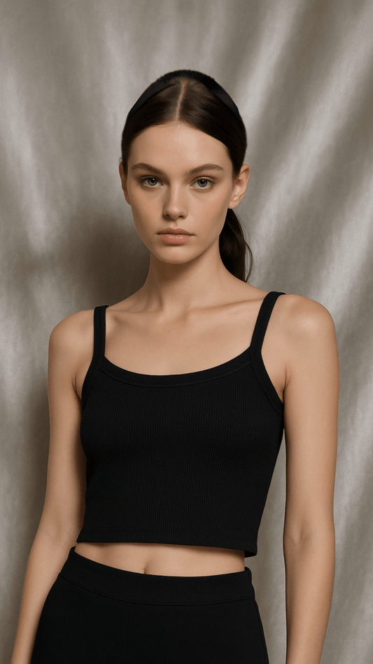 Minimal Crop Black Tank Top - TRÈS FOU OR SOMETHING
