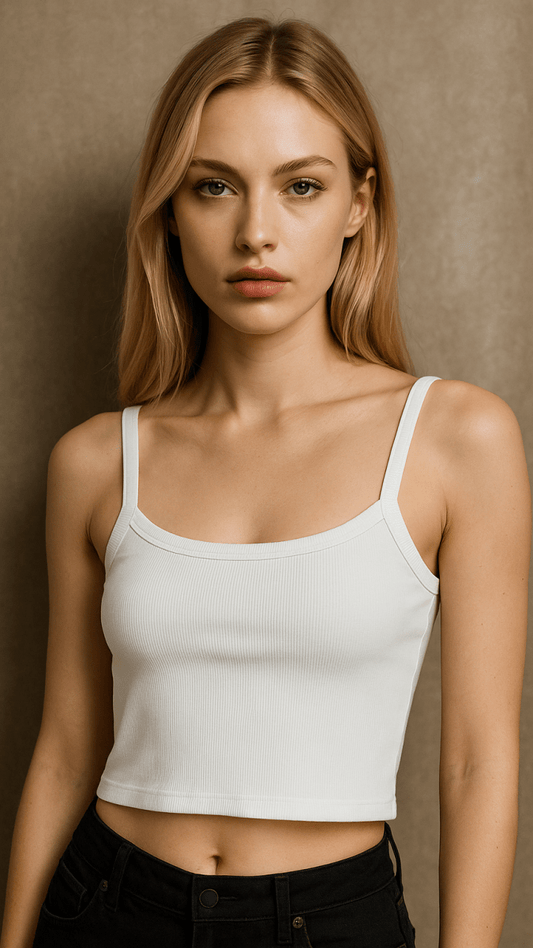 Minimal Crop White Tank Top - TRÈS FOU OR SOMETHING