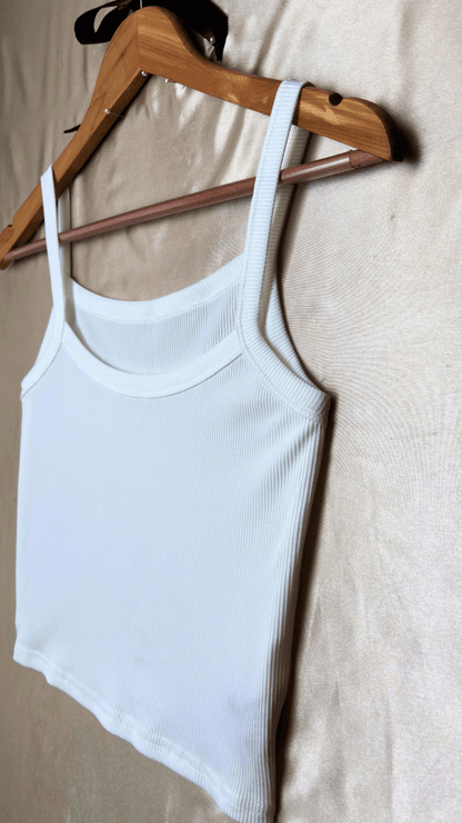 Minimal Crop White Tank Top - TRÈS FOU OR SOMETHING