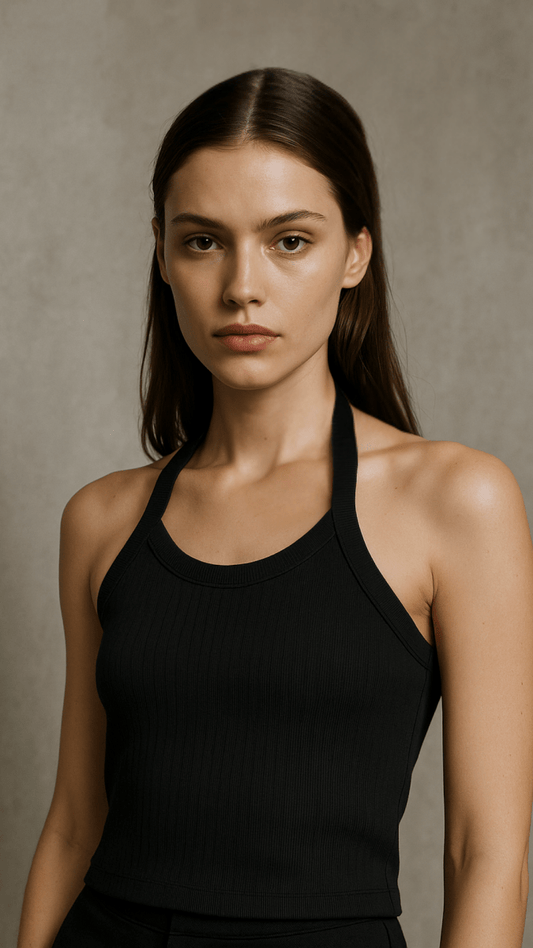 Minimal Racerback Black Tank Top - TRÈS FOU OR SOMETHING