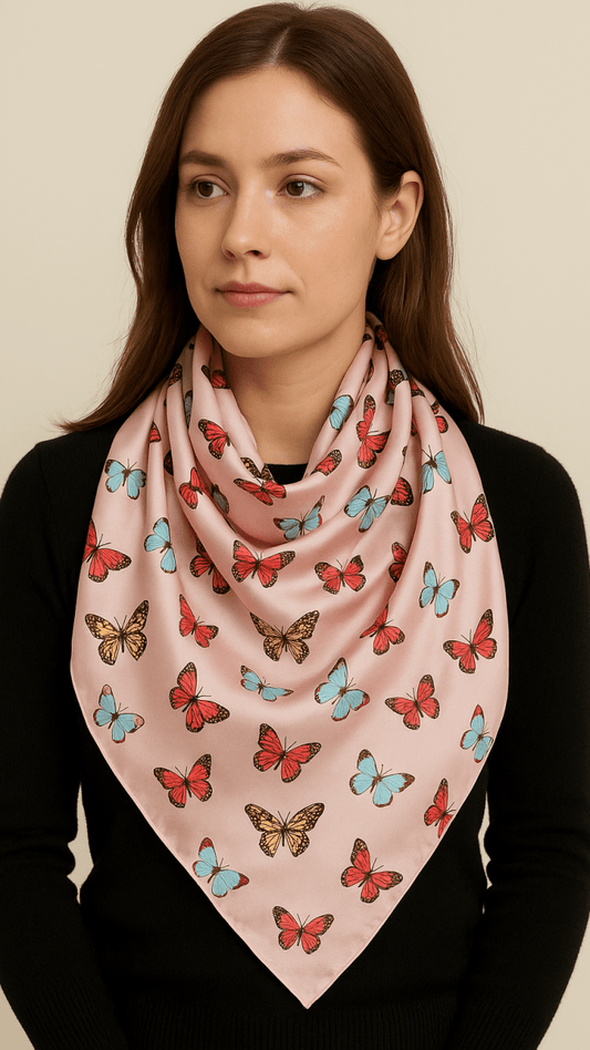 Pink Butterflies Scarf - TRÈS FOU OR SOMETHING