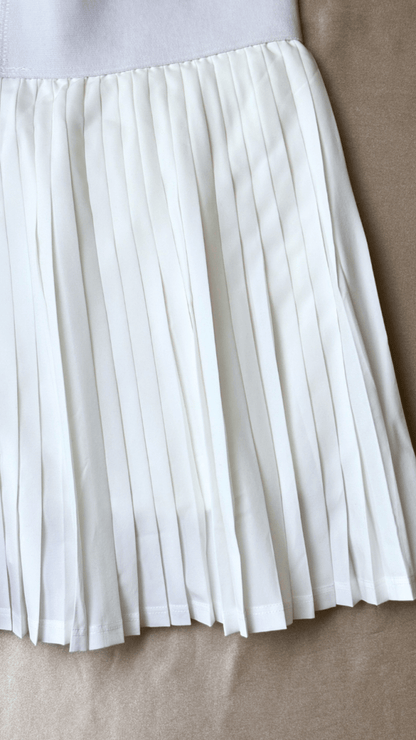 Pleated Athleisure White Skirt - TRÈS FOU OR SOMETHING