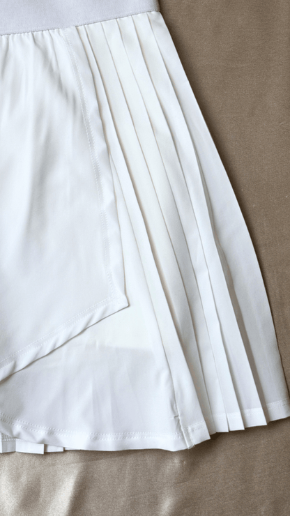 Pleated Athleisure White Skirt - TRÈS FOU OR SOMETHING