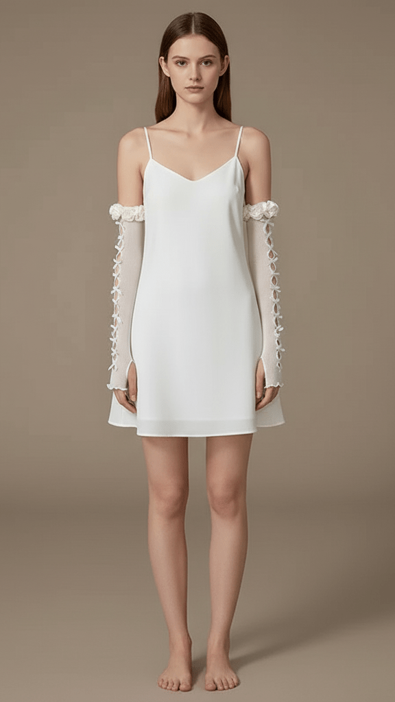 Puff Satin Bows Sleeves - CHAMBRE 535