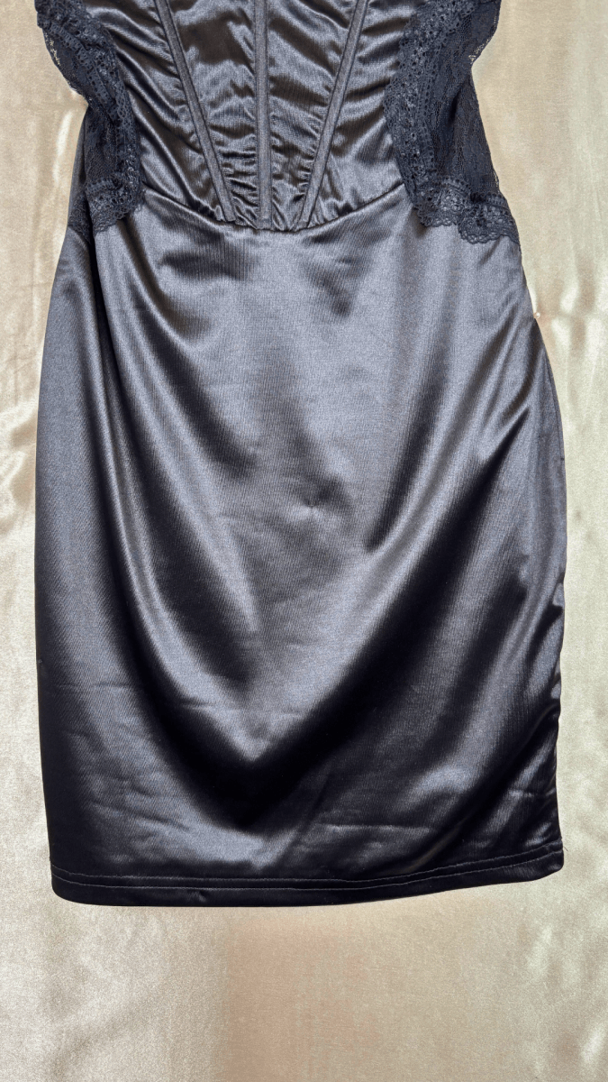 Satin and Lace Mini Dress - TRÈS FOU OR SOMETHING