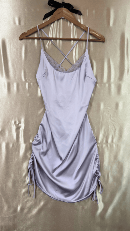 Satin Criss Cross Back Dress - TRÈS FOU OR SOMETHING