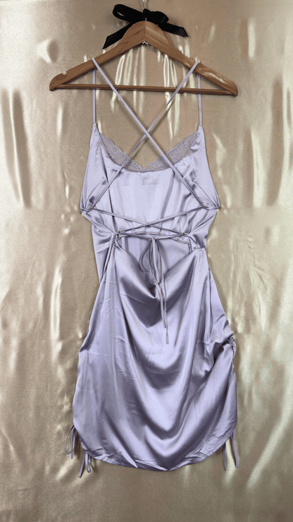 Satin Criss Cross Back Dress - TRÈS FOU OR SOMETHING