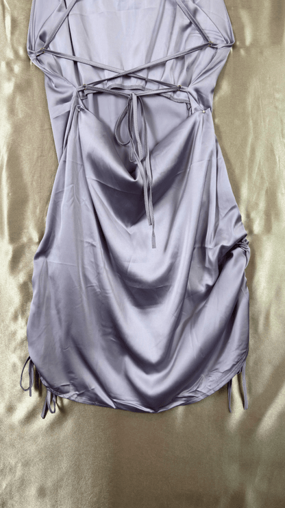 Satin Criss Cross Back Dress - TRÈS FOU OR SOMETHING