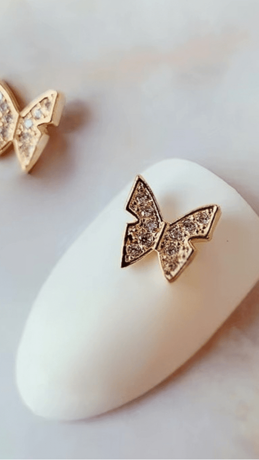 Sparkle Butterfly Gold Nail Charm - TRÈS FOU OR SOMETHING