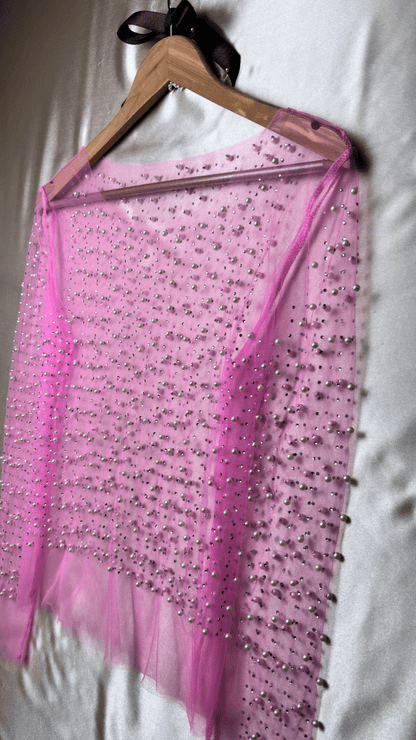 Sparkly Pearly Peek - A - Boo Pink Top - TRÈS FOU OR SOMETHING