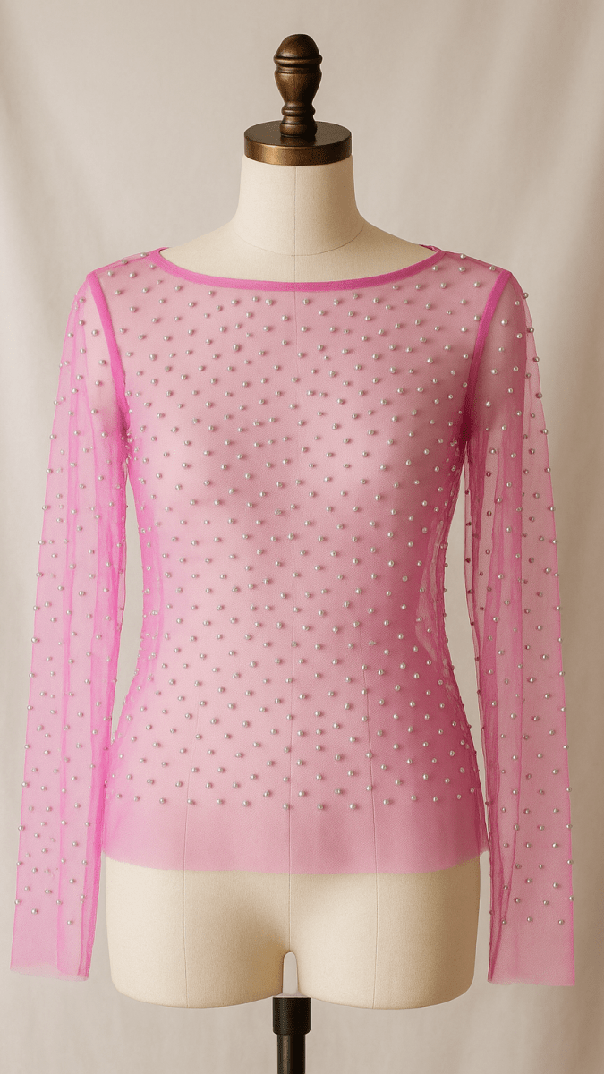Sparkly Pearly Peek - A - Boo Pink Top - TRÈS FOU OR SOMETHING