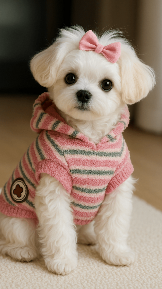 Stripes Puppy Hoodie - HÔTEL TRÈS FOU