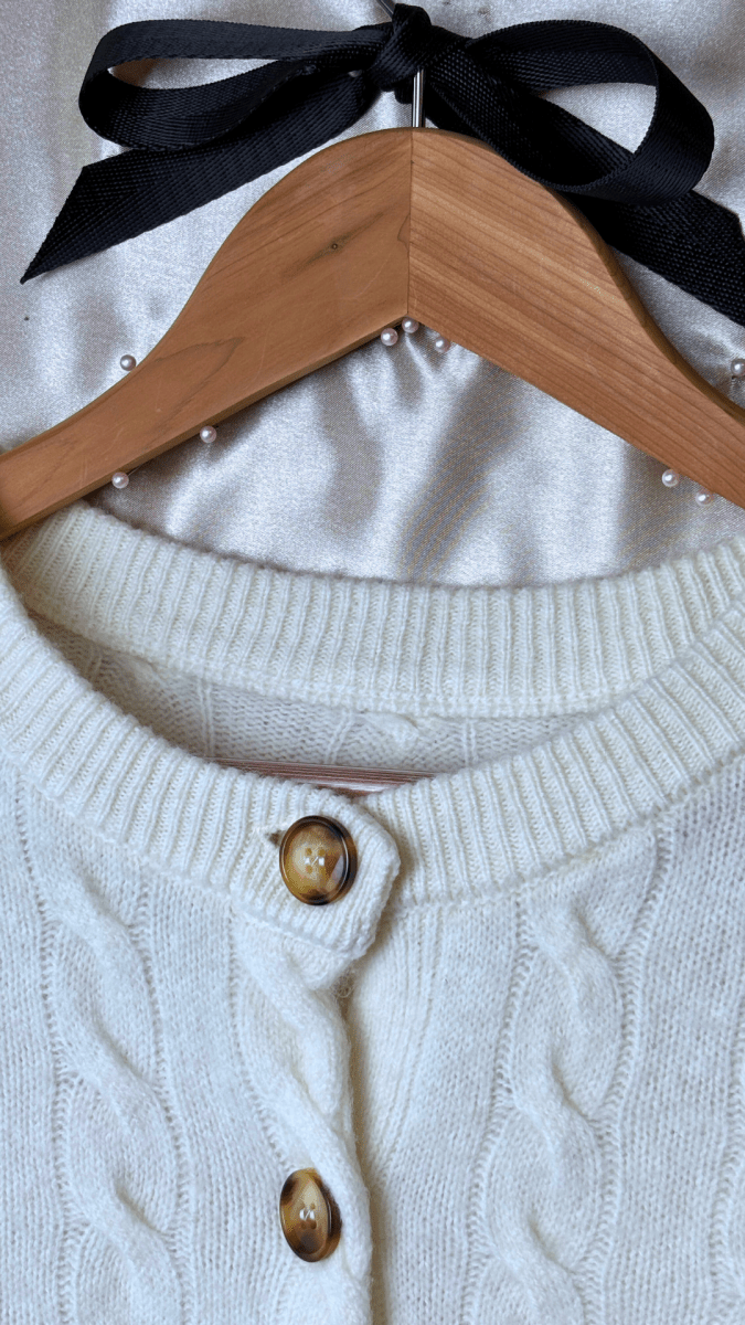 Tortoise Merino Wool Cream Cardigan - TRÈS FOU OR SOMETHING