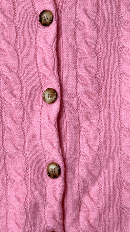 Tortoise Merino Wool Pink Cardigan - TRÈS FOU OR SOMETHING