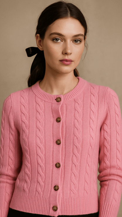 Tortoise Merino Wool Pink Cardigan Top - TRÈS FOU OR SOMETHING