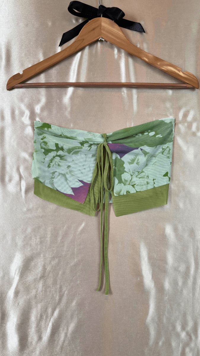 Tropical Cinched Bust Halter Bandeau Top - TRÈS FOU OR SOMETHING