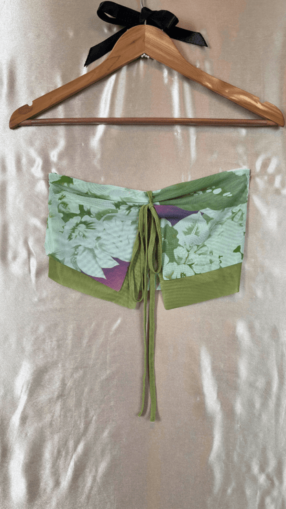 Tropical Cinched Bust Halter Bandeau Top - TRÈS FOU OR SOMETHING