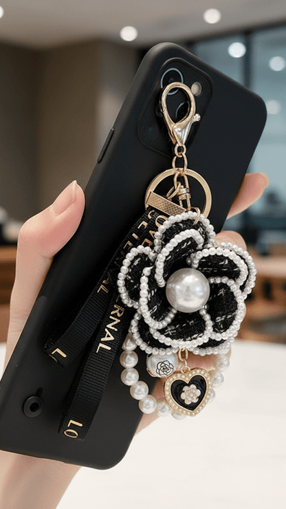 Tweed Pearl Camilia Phone Charm - CHAMBRE 535