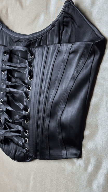 Victorian Black Boning Corset Bustier Top - TRÈS FOU OR SOMETHING