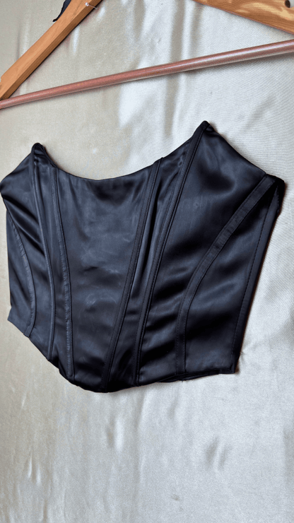Victorian Black Boning Corset Bustier Top - TRÈS FOU OR SOMETHING