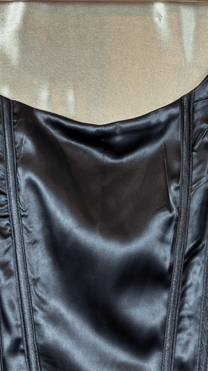 Victorian Black Boning Corset Long Bustier Top - TRÈS FOU OR SOMETHING
