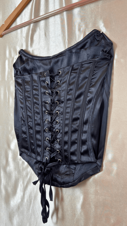 Victorian Black Boning Corset Long Bustier Top - TRÈS FOU OR SOMETHING
